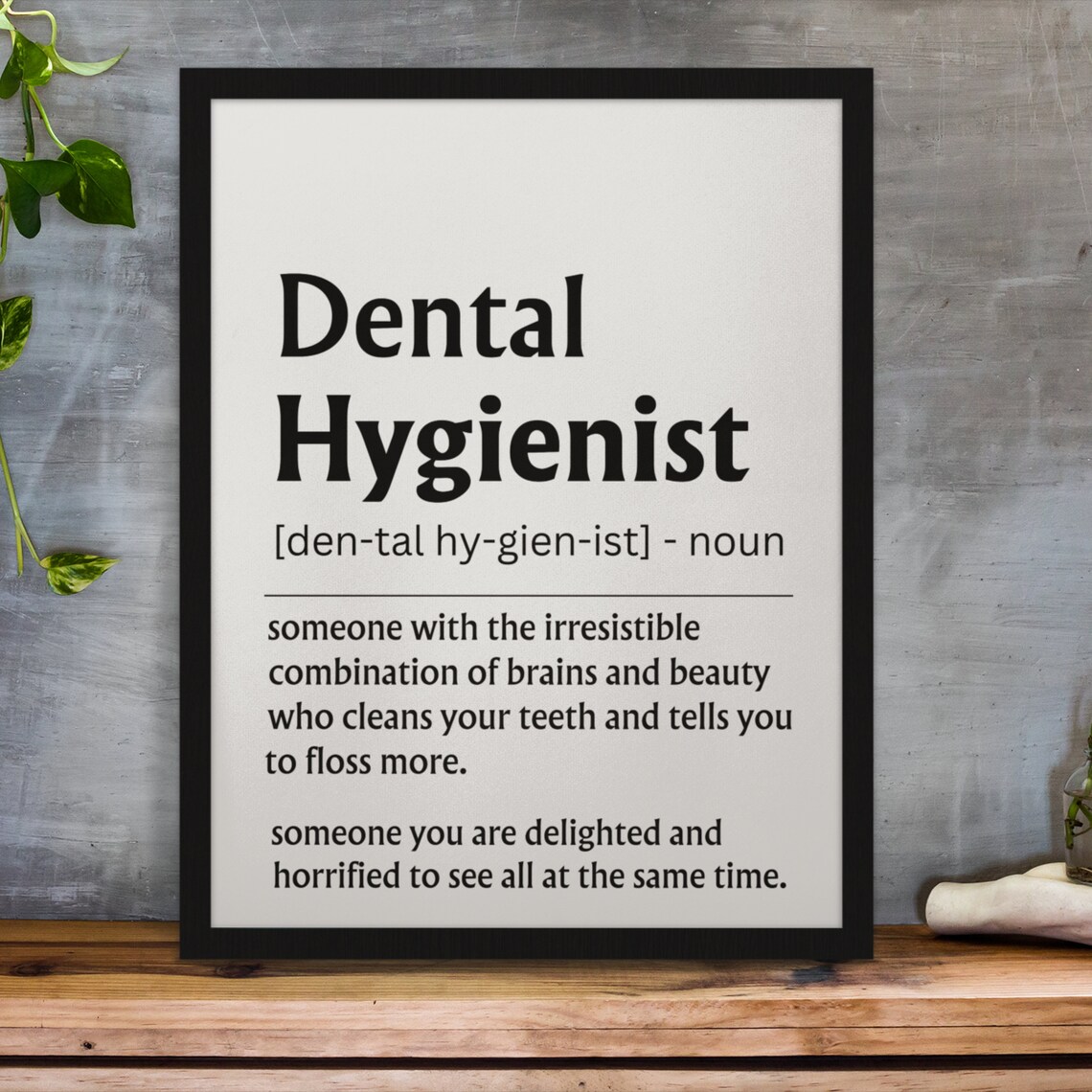 Dental Hygienist Definition Funny Quote Dental Office Poster - Image 9