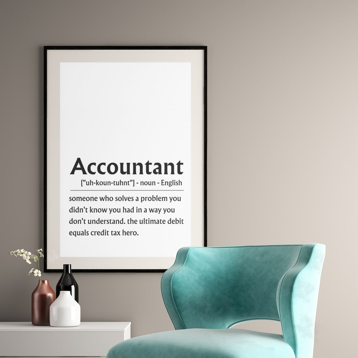 Accountant Definition Sign Funny Tax Hero Gift Office Poster - Image 5