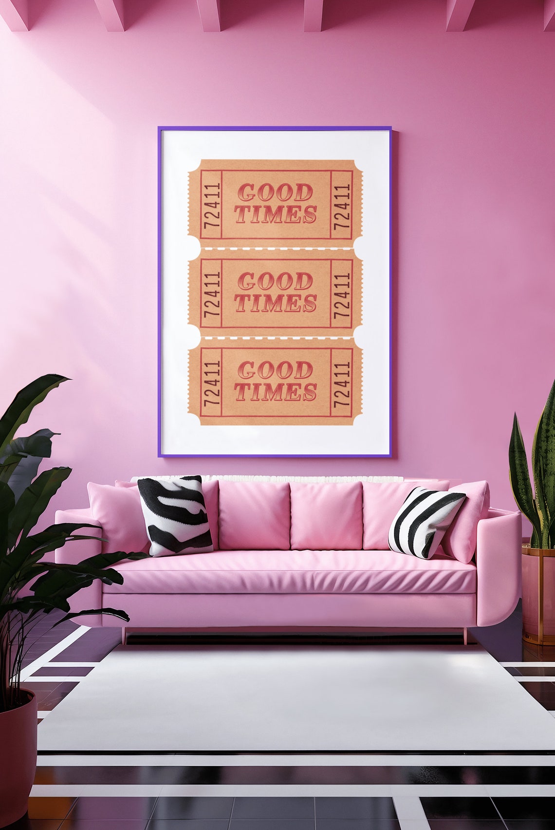 Good Times Vintage Ticket Stub Retro Nostalgia Framed Poster - Image 4