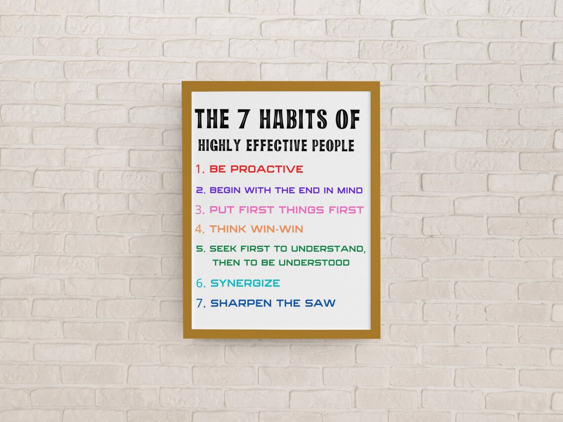 7 Habits of Highly Effective People Quote Print - Image 4