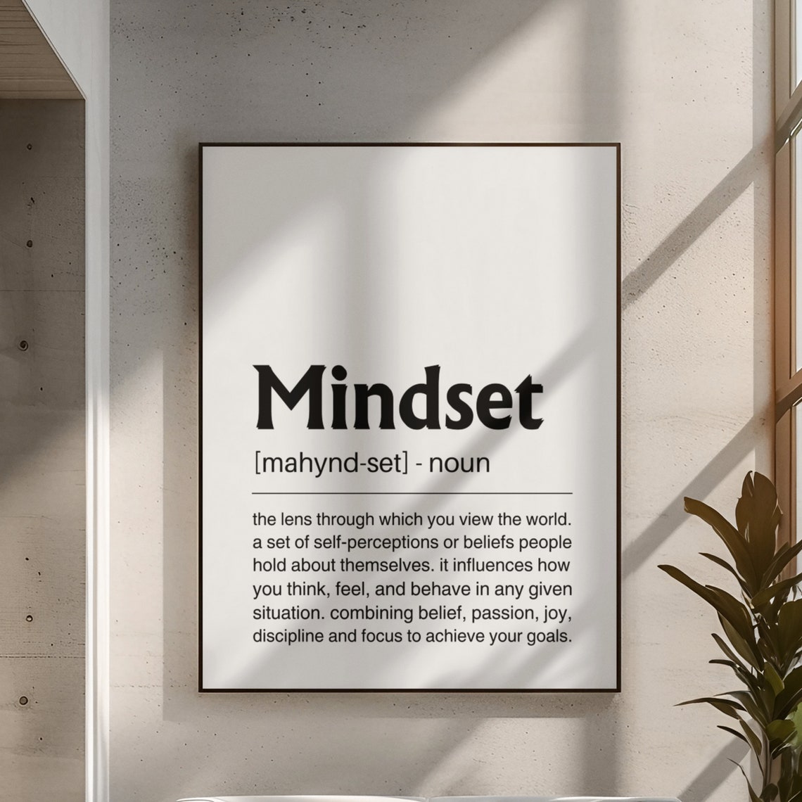 Mindset Definition Prints Mindset Bold Poster Mindset Is Everything Gift For Entrepreneur Home Gym Sign Inspirational Quotes - Image 6