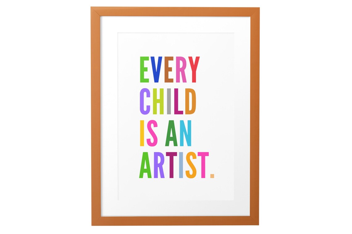 Every Child Is An Artist Colorful Rainbow Lettering Kids Poster - Image 3