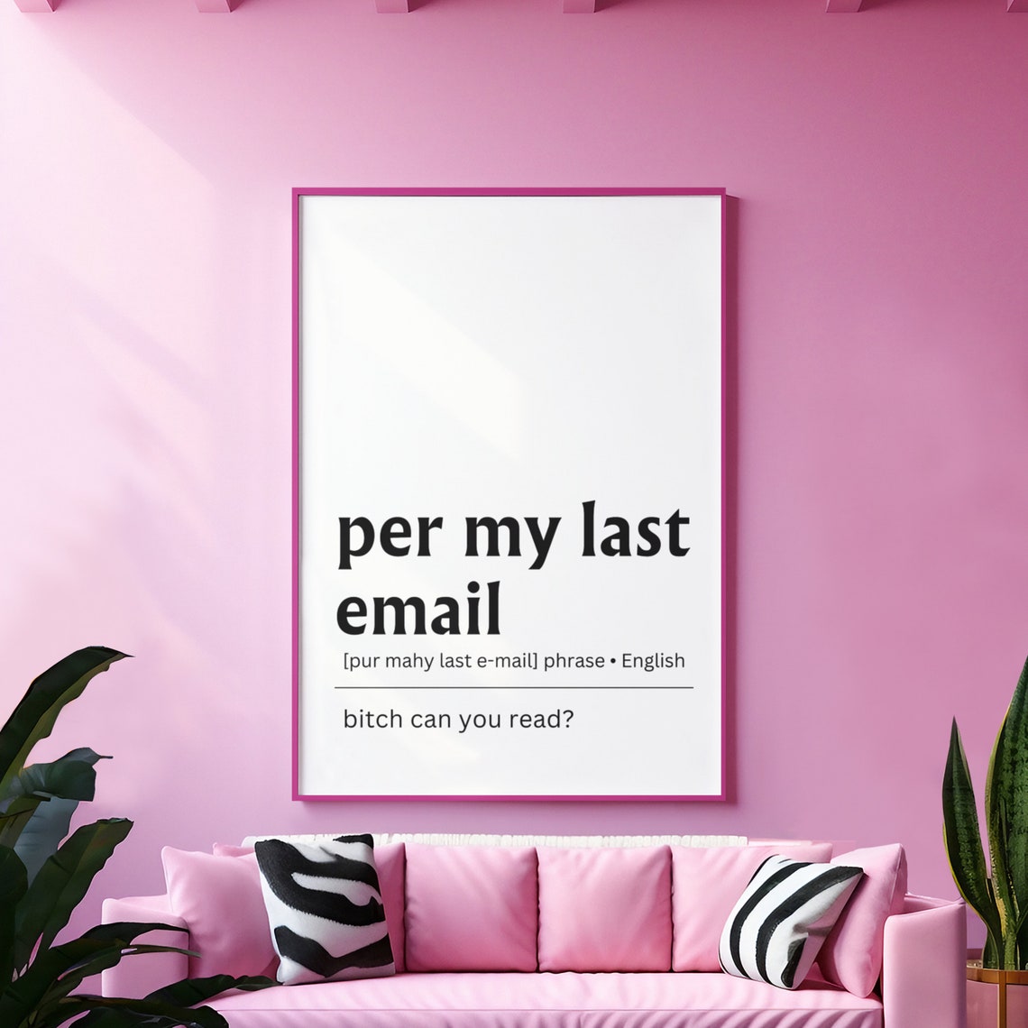 Per My Last Email Funny Office Quote Definition Coworker Wall Poster - Image 3