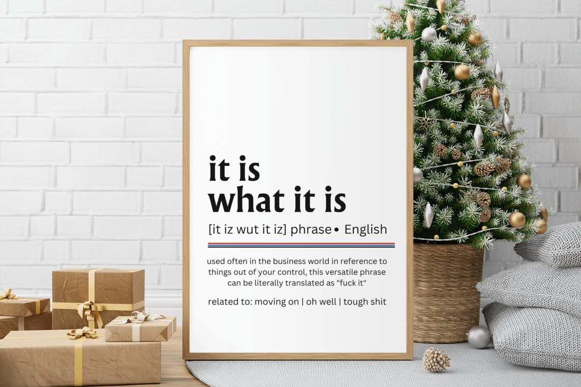 It Is What It Is Funny Office Dictionary Phrase Definition Poster - Image 4