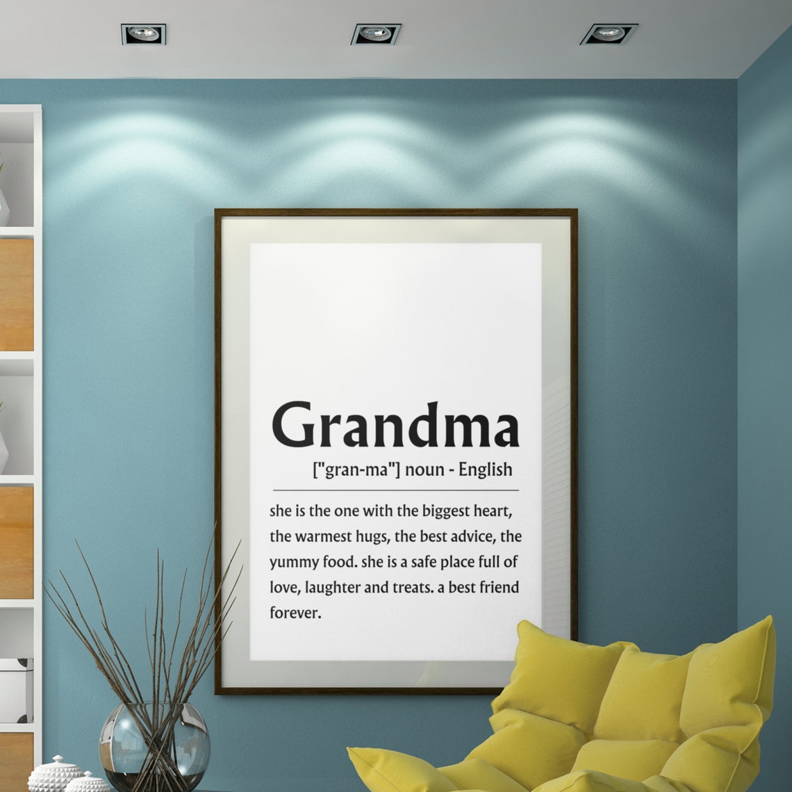 Grandma Definition Sign Best Friend Gift Black Type Wall Poster - Image 2