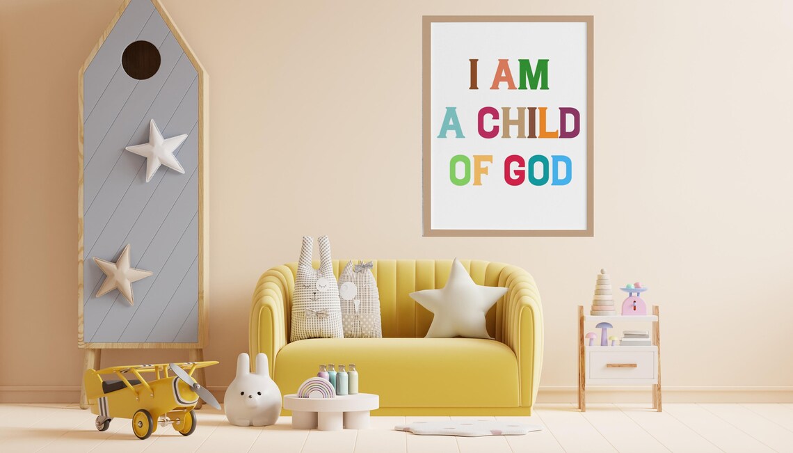 I Am A Child Of God Colorful Kids Typography Set Of 3 Poster - Image 4