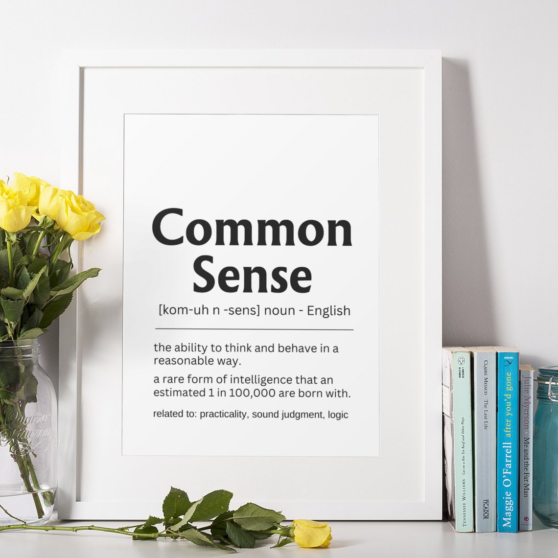 Common Sense Funny Definition Quote Office Humor Wall Poster