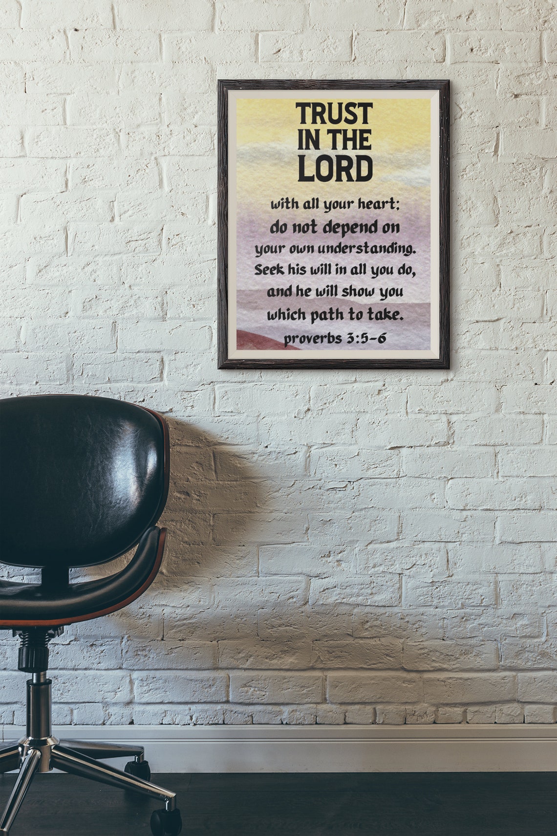 Trust In The Lord Proverbs 3:5-6 Watercolor Scripture Wall Poster - Image 3