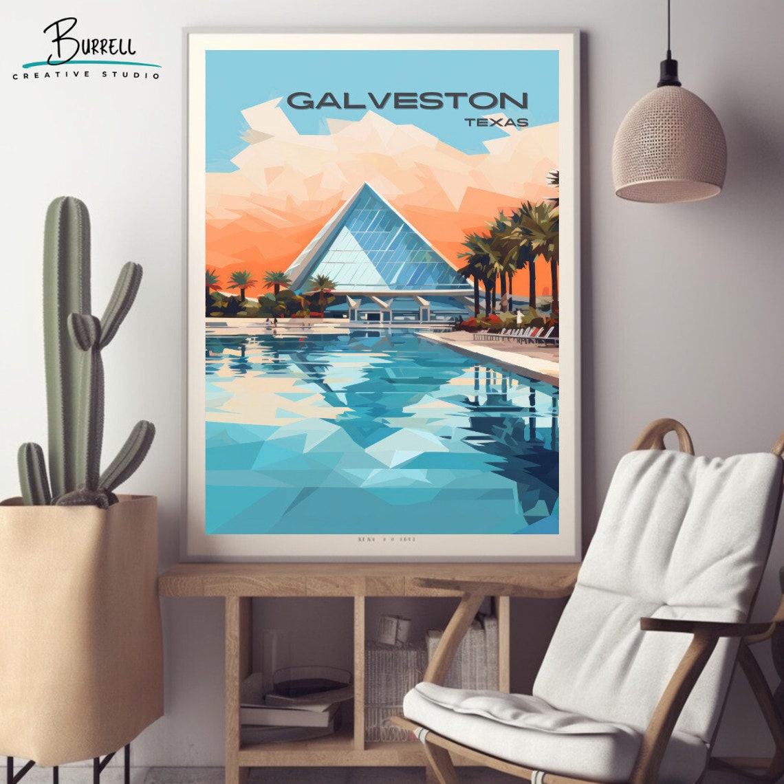 Galveston Texas Moody Gardens Palm Pool Glass Pyramid Poster - Image 2