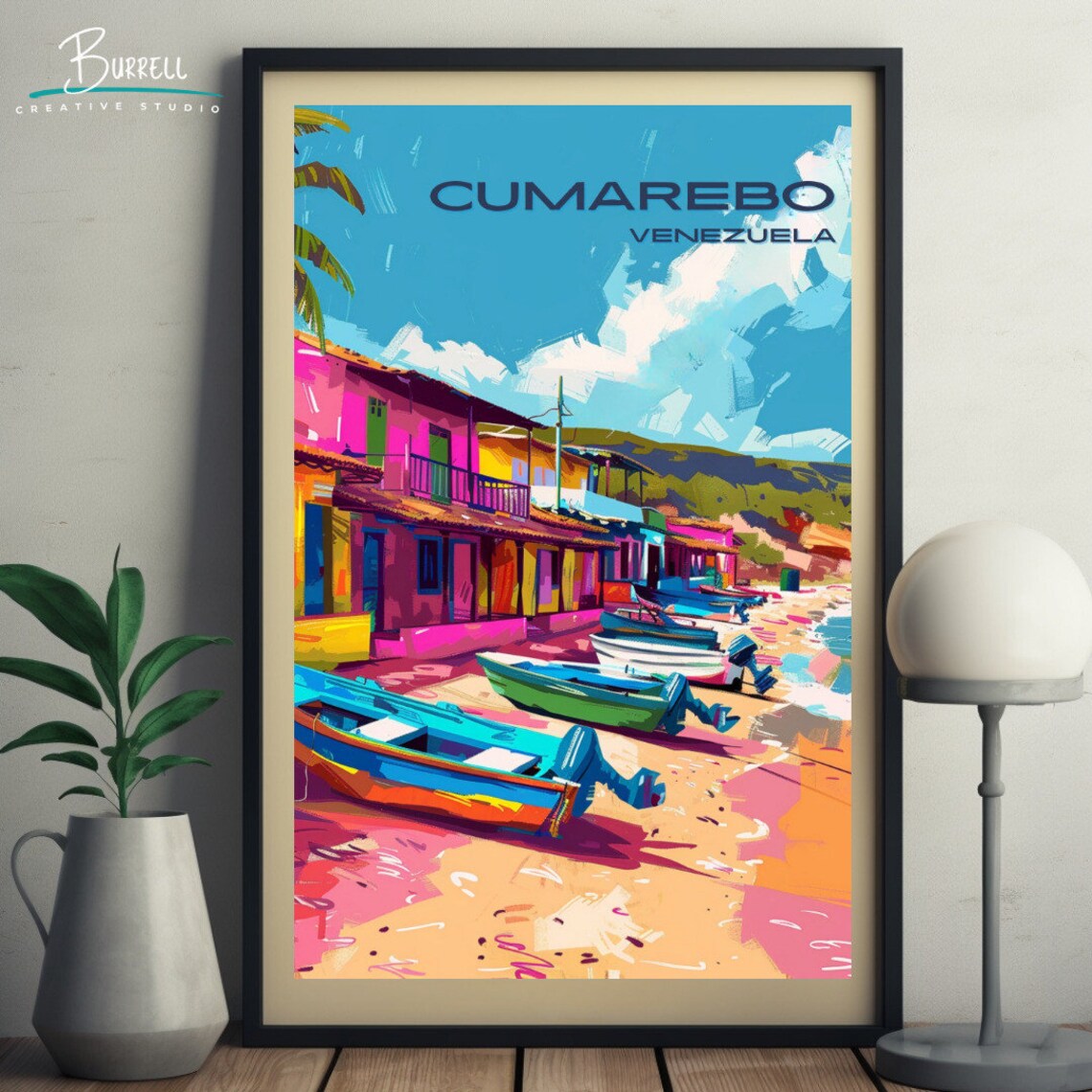 Cumarebo Venezuela Colorful Fishing Village Boats Harbor Poster - Image 5
