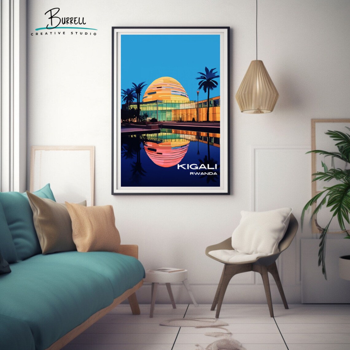 Kigali Rwanda Convention Center Travel Poster - Image 3