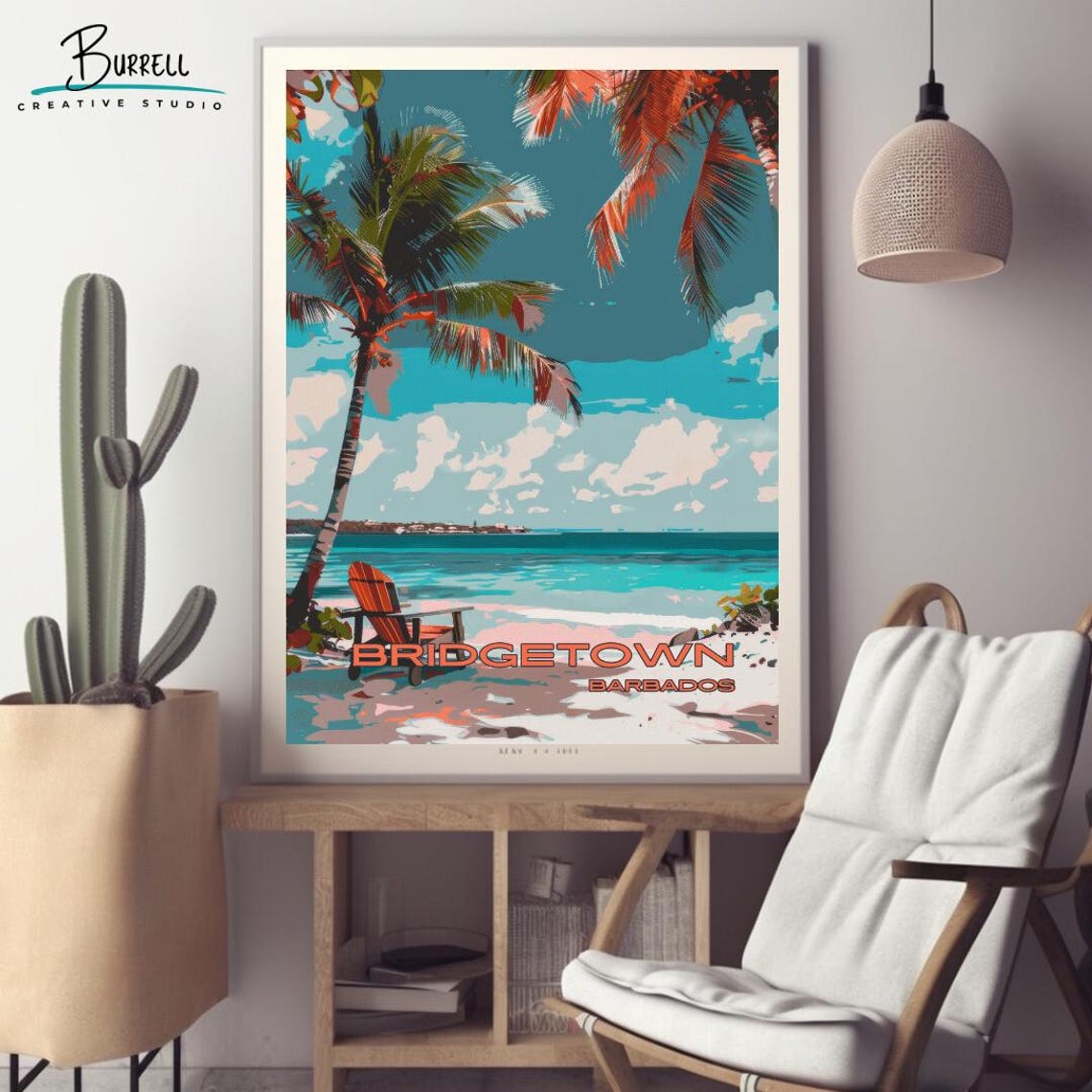 Bridgetown Barbados Beach View Travel Poster Wall Art Poster Print - Image 2