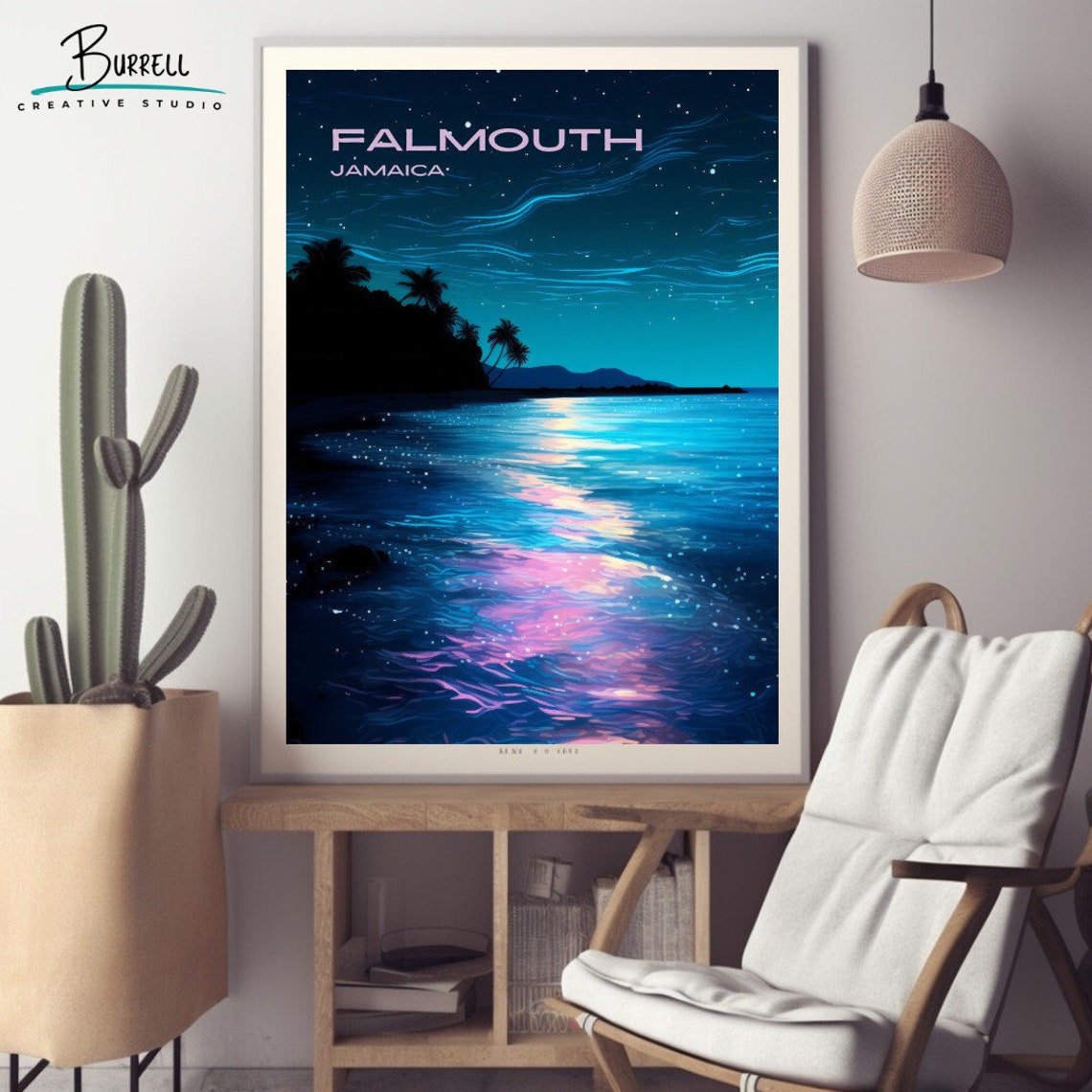 Falmouth Jamaica Luminous Lagoon Travel Poster Wall Art Poster Print - Image 2