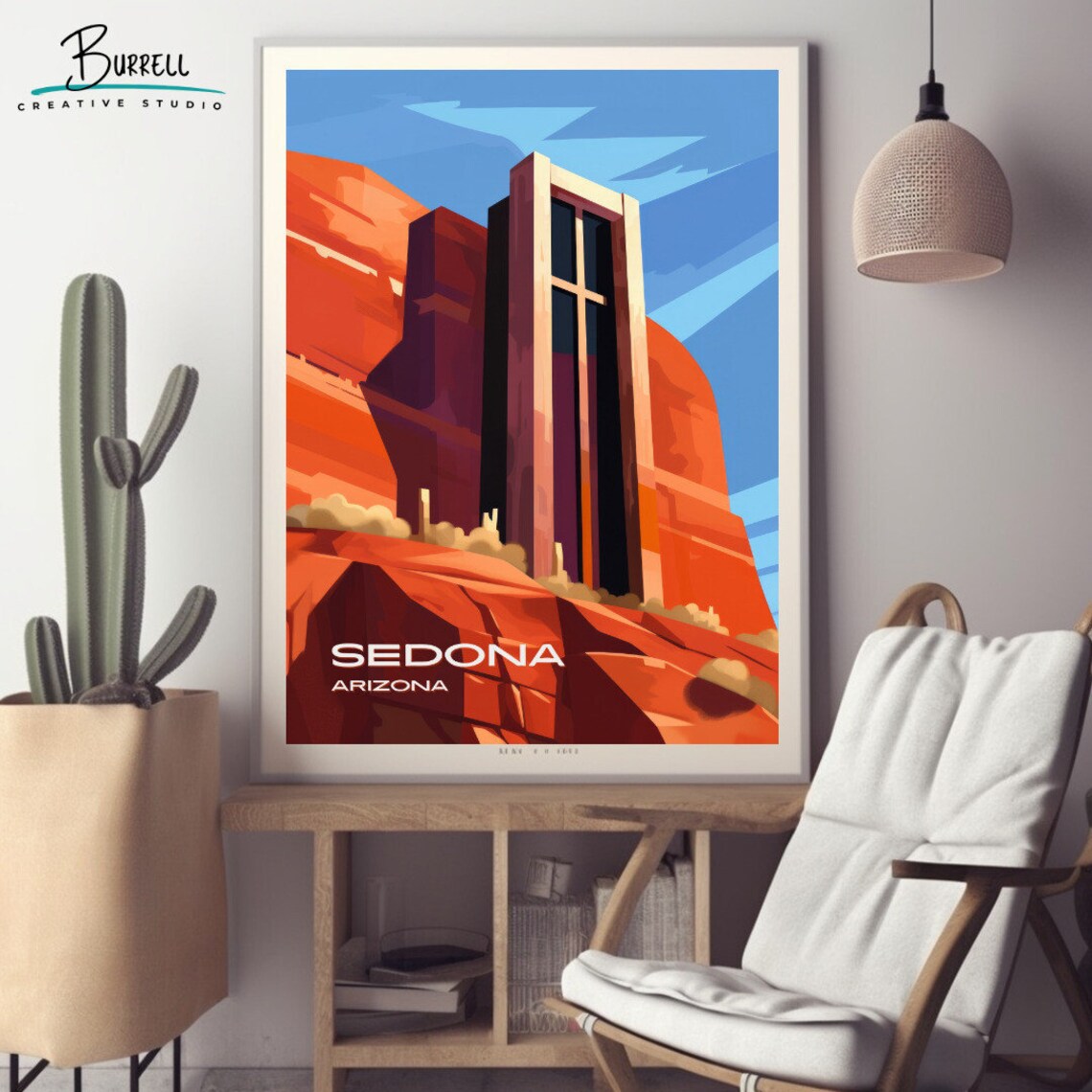 Sedona Arizona Chapel of the Holy Cross Red Rocks Scenic Poster - Image 2