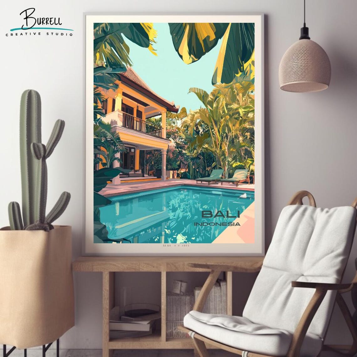 Bali Indonesia Luxury Villa Private Resort Pool Garden Poster - Image 2