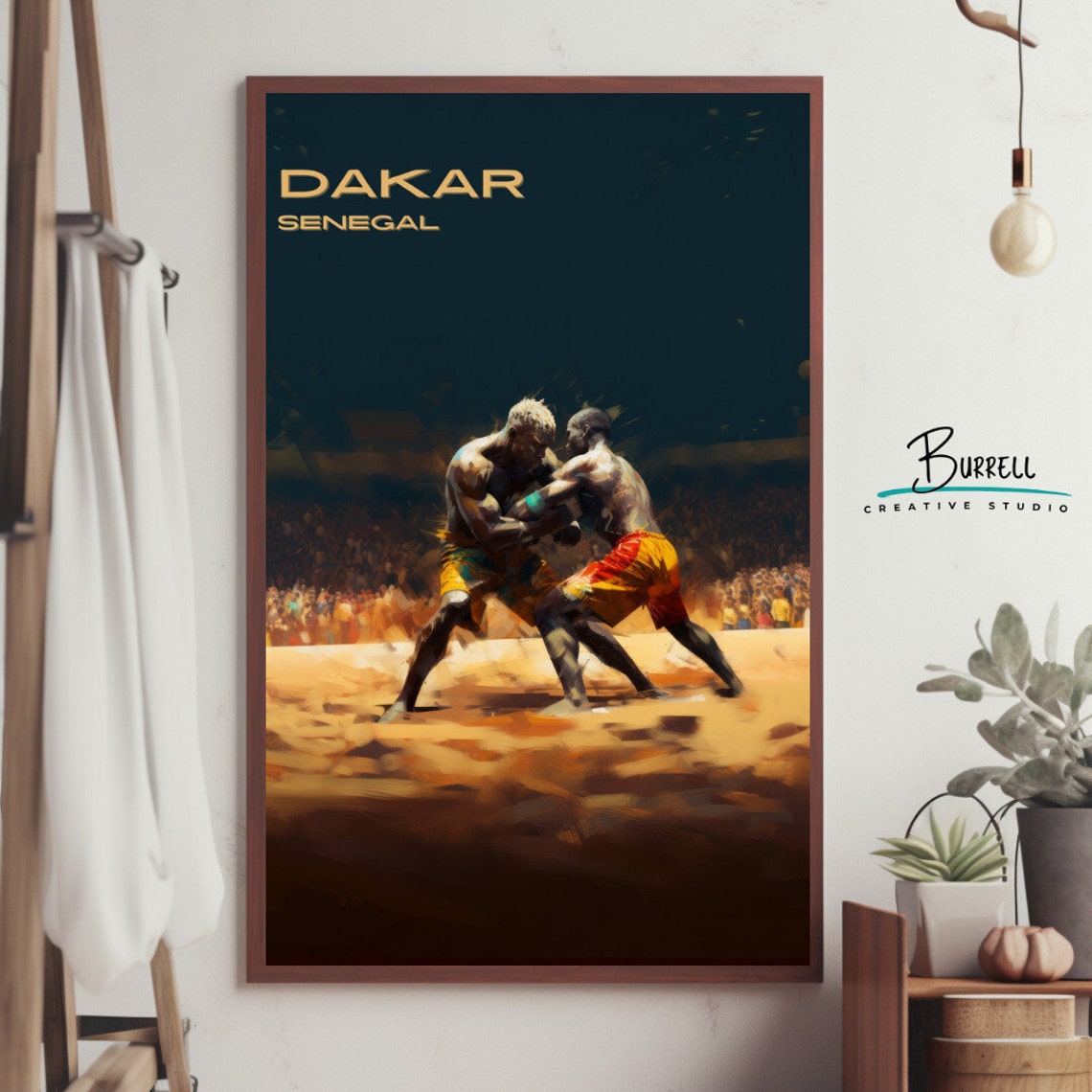 Dakar Senegal Wrestling Travel Poster Wall Art Poster Print - Image 4