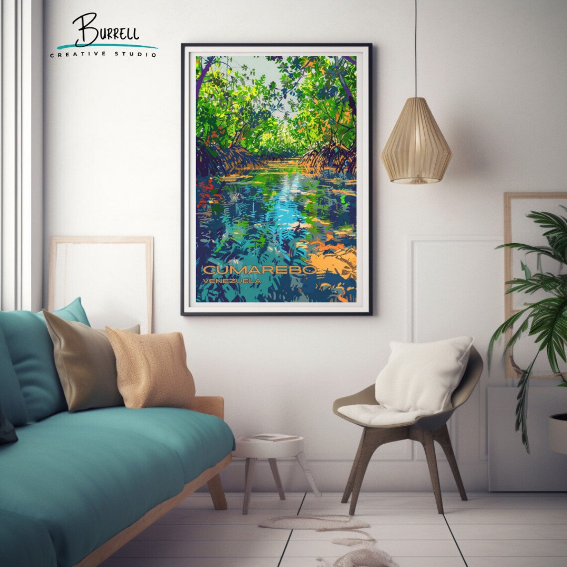 Cumarebo Venezuela Mangrove Forest Green Channel Nature Travel Poster - Image 3