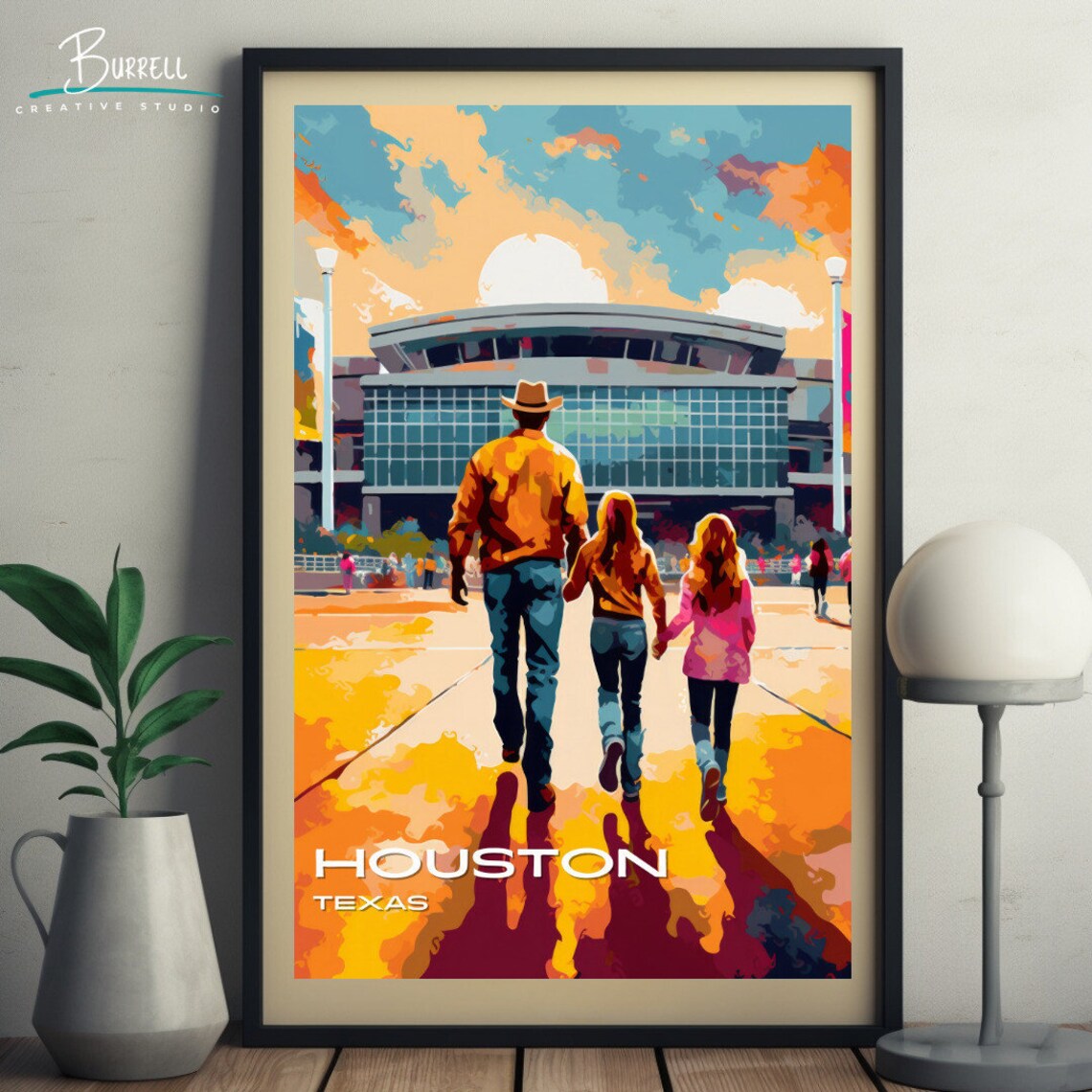 Houston Texas Rodeo Family Sunset Arena Western Spirit Travel Poster - Image 5