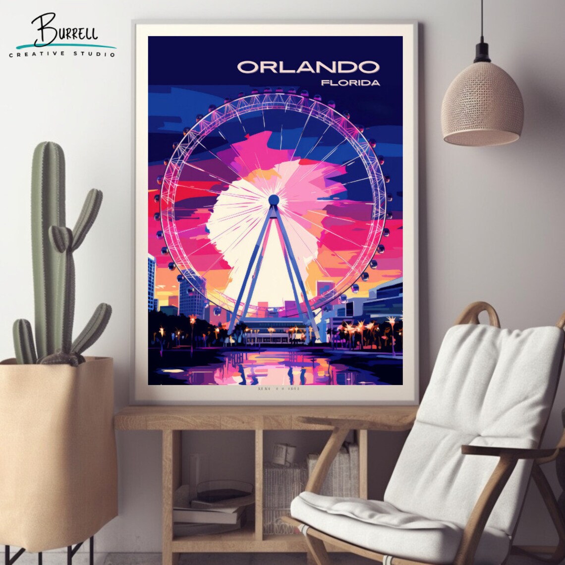 Orlando Florida Eye Travel Poster, Travel Poster - Image 2