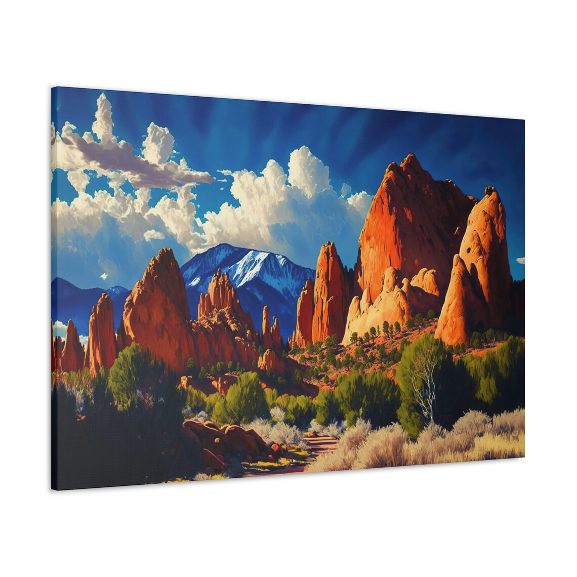 Garden Of The Gods Colorado Oil Painting Landscape Print - Image 3