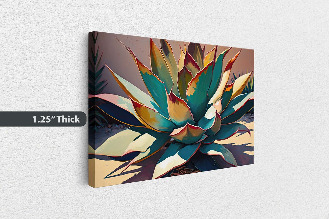 Agave Cactus Modern Art Print, Contemporary Plant Decor - Image 3