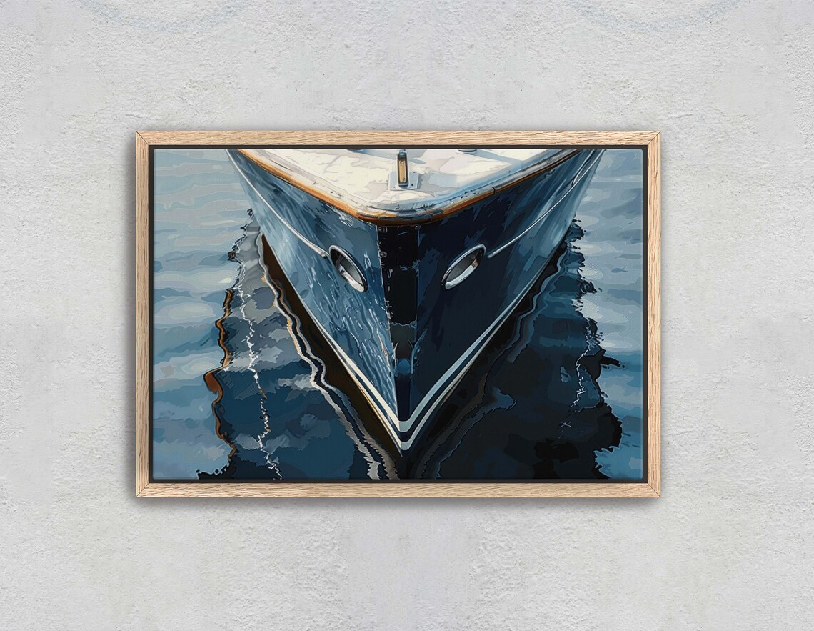 Navy Ship Art Print, Coastal Nautical Ocean Decor - Image 2