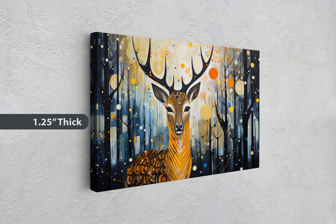 Abstract Deer and Elk Art Print, Modern Surrealism - Image 3