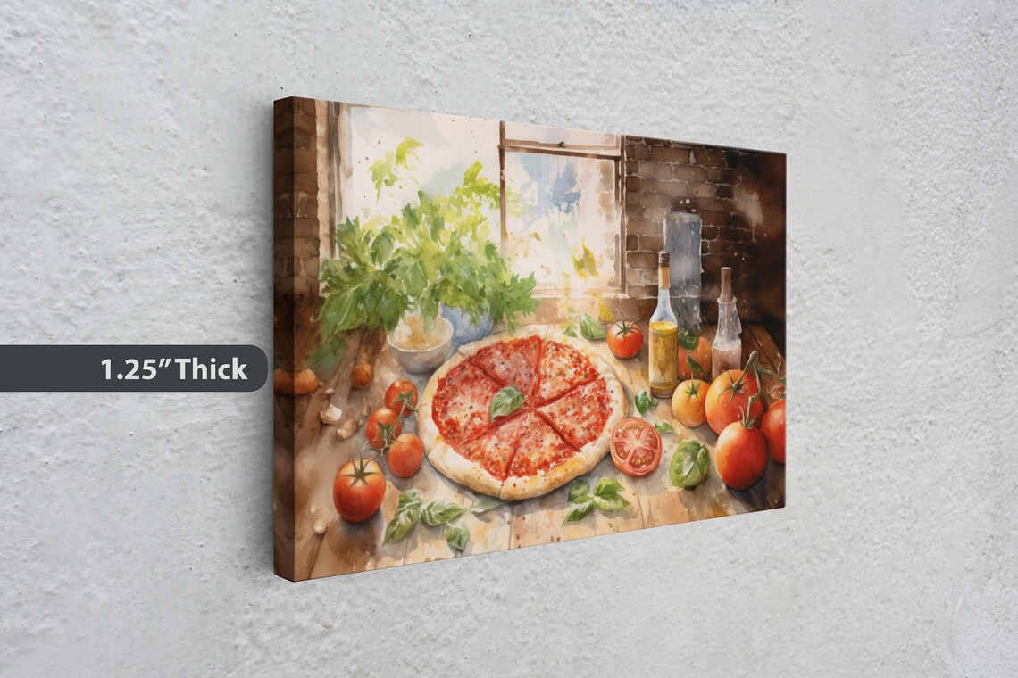 Italian Pizza Margherita, Italy Kitchen Art Print - Image 3