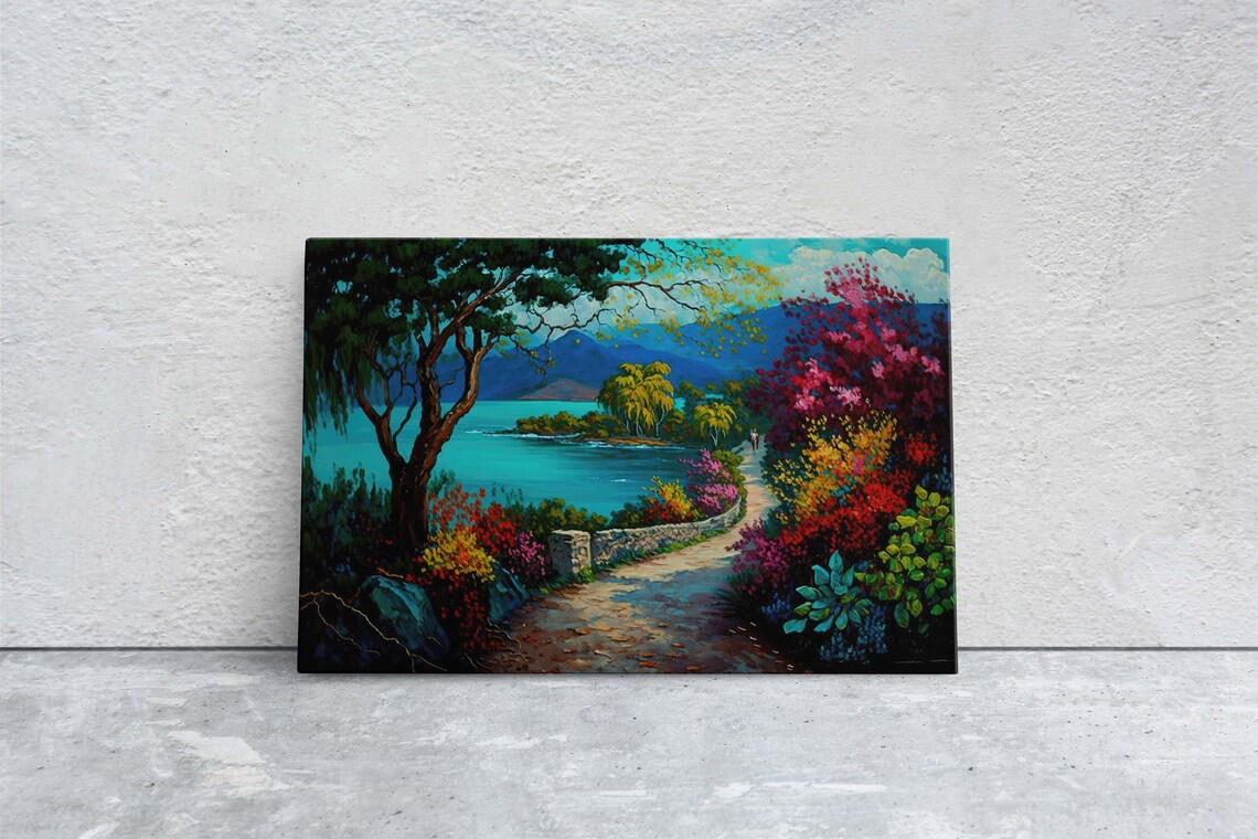 Montego Bay Jamaica Caribbean Travel Poster, Tropical