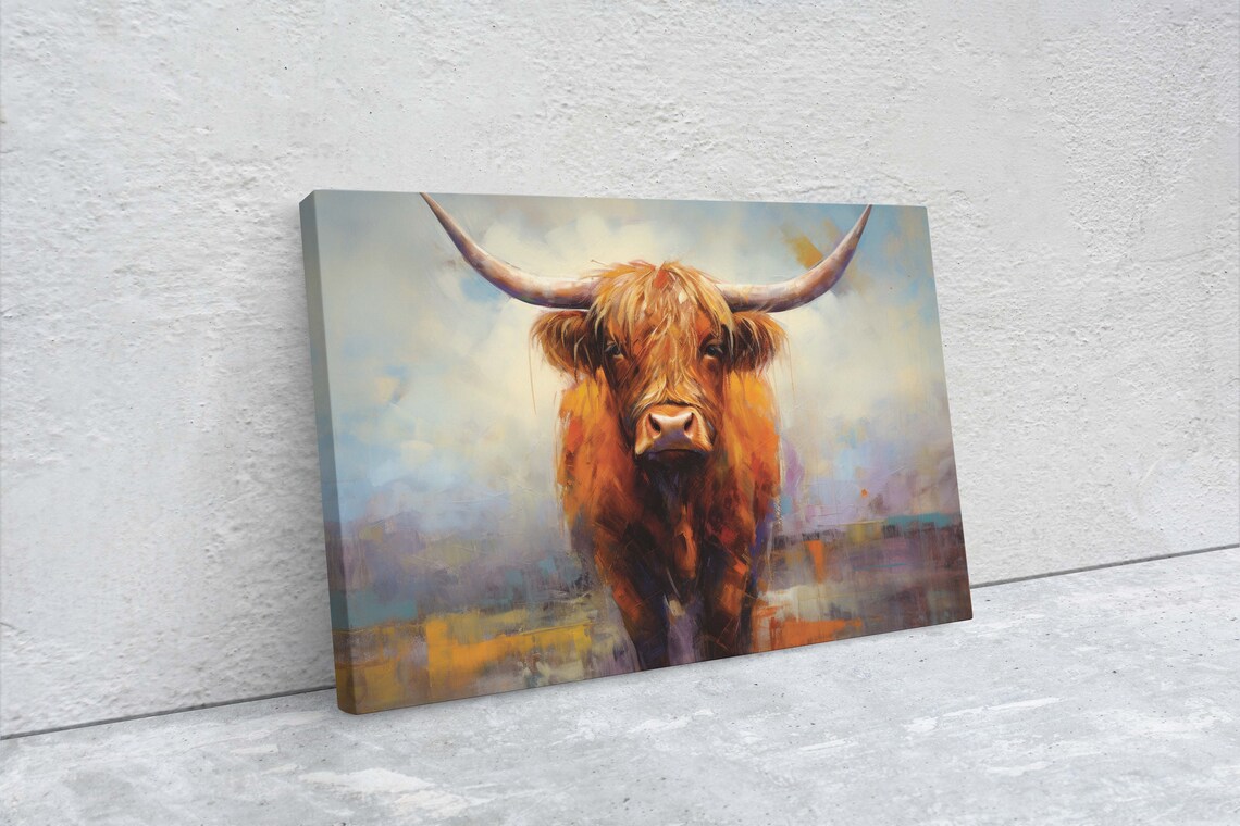 Highland Cow Rustic Farmhouse Animal Art Print - Image 2