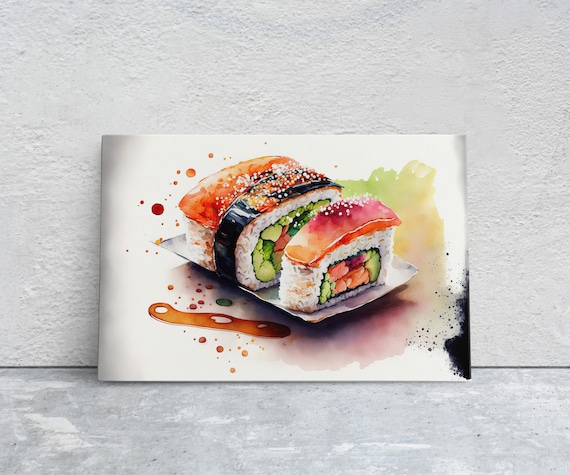 Watercolor Sushi Art Print
