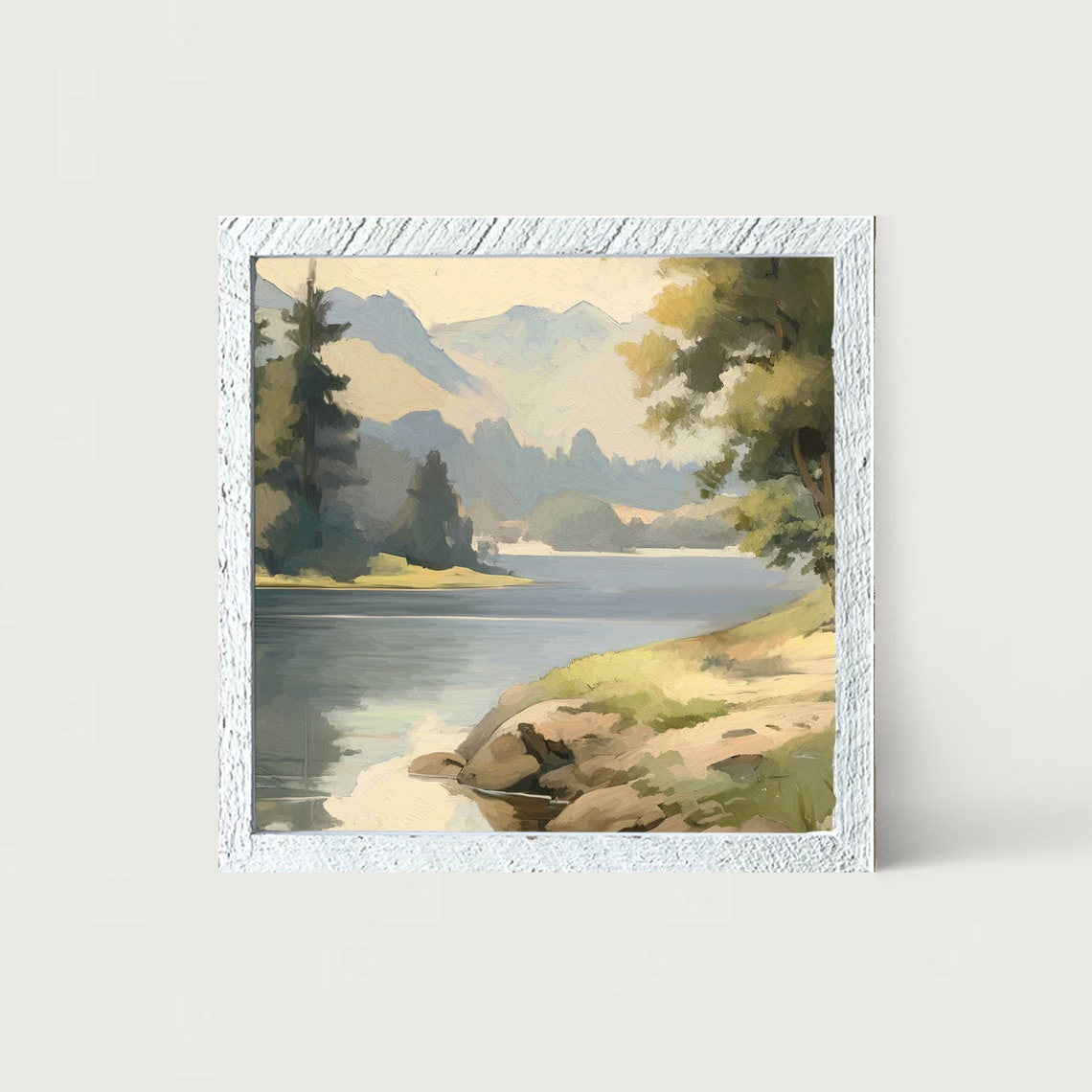 Serene Lake View Framed Print Tranquil Nature Scene Artwork For Home Decor - Image 3