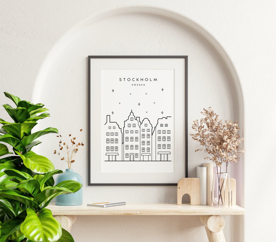 Stockholm Travel Poster, Swedish Scandi Minimalist Art Print - Image 3