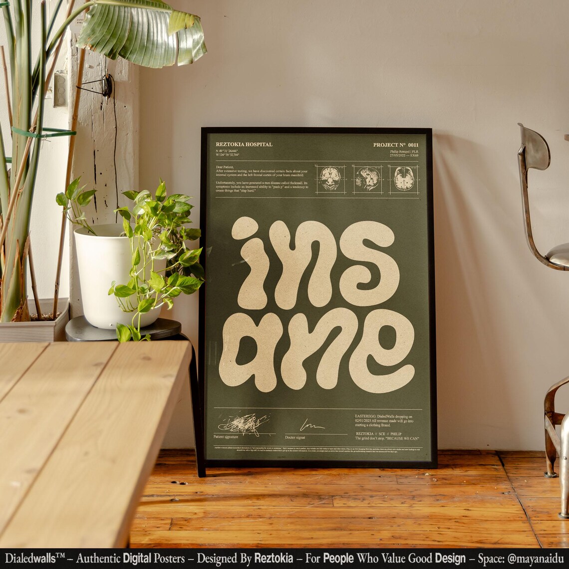 Insane Retro Wall Art Funky Prints Vintage Retro Print Unique Wall Arts Indie Poster Typography Print Creative Poster - Image 3