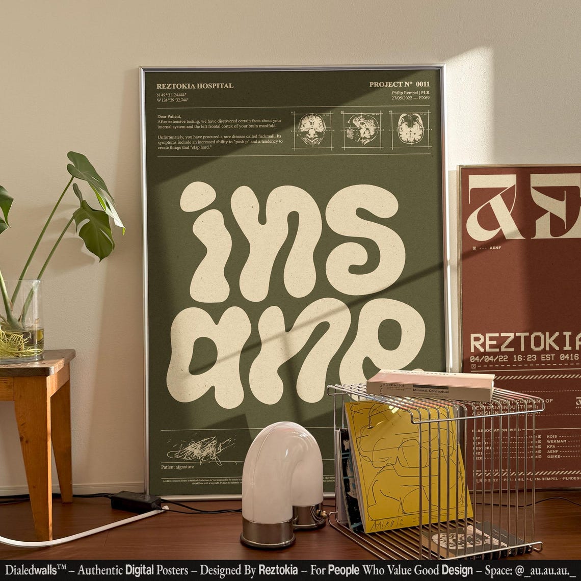 Insane Bubbly Letters Reztokia Hospital Funny Retro Typography Poster - Image 4