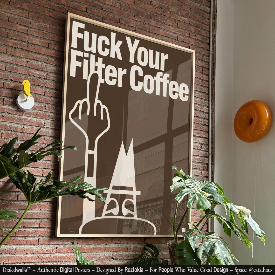 Fuck Your Filter Coffee Moka Pot Bold Brown Retro Coffee Poster - Image 3