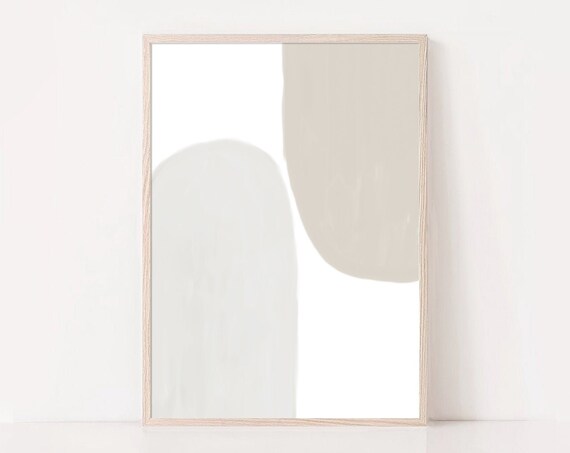 Modern Minimalist Neutral Beige Abstract Art Print