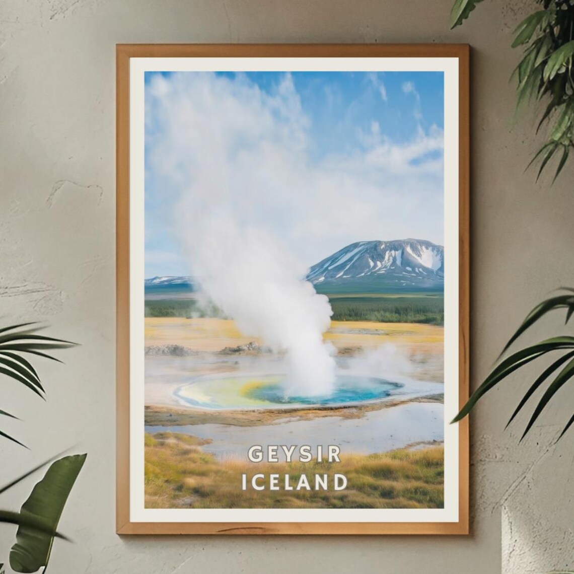 Geysir Iceland Travel Poster, Geothermal Landscape - Image 2