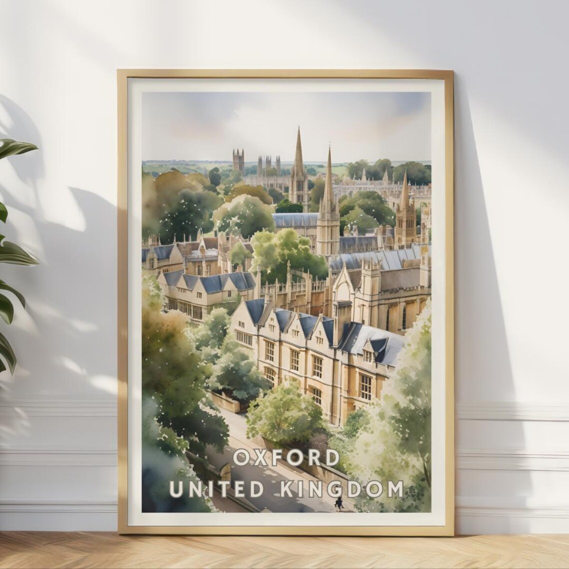 Oxford, United Kingdom Travel Poster, Historic City
