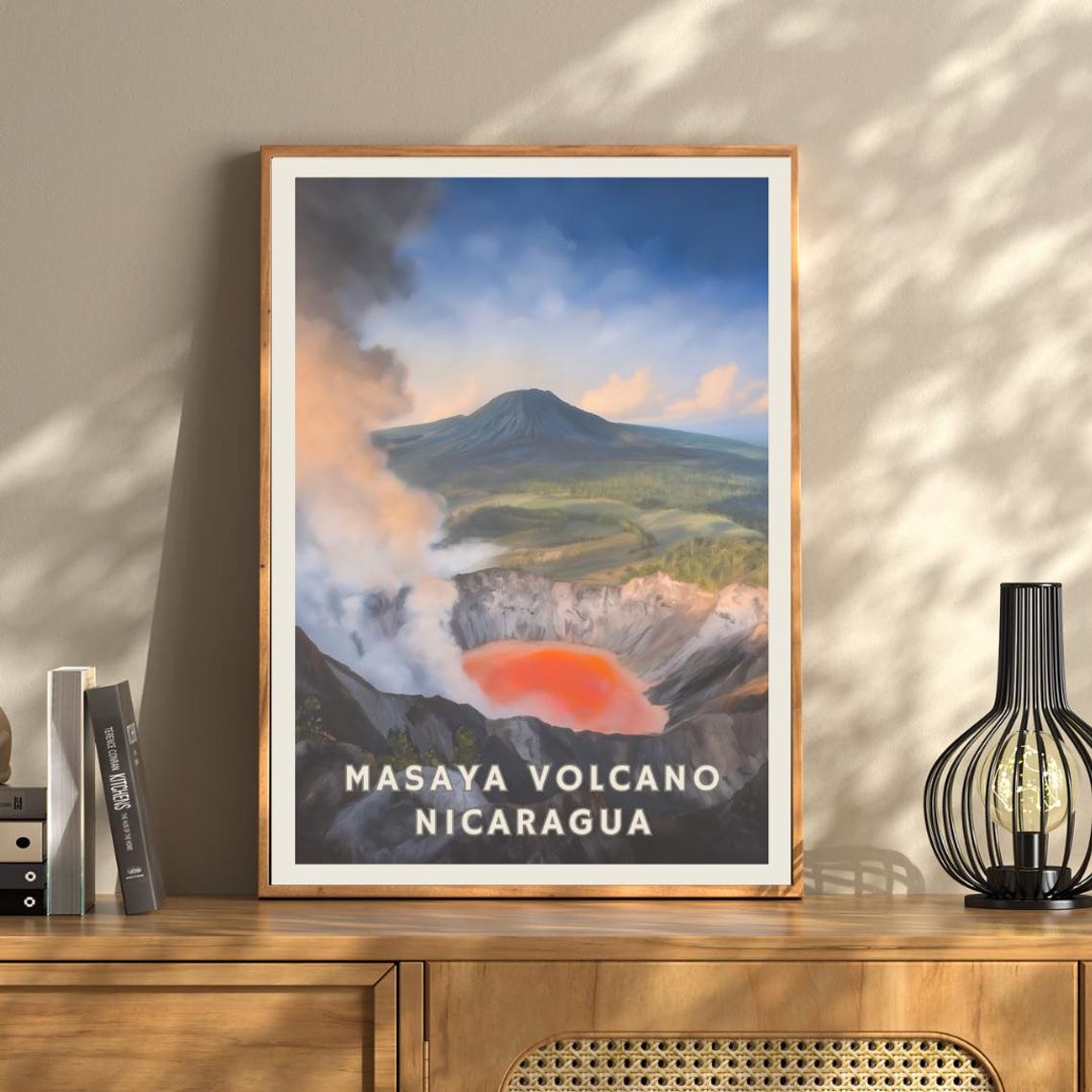 Masaya Volcano Poster Nicaragua Travel Print Volcanic Landscape Wall Art Lava Crater Decor Adventure Nature Print Central America Art - Image 3