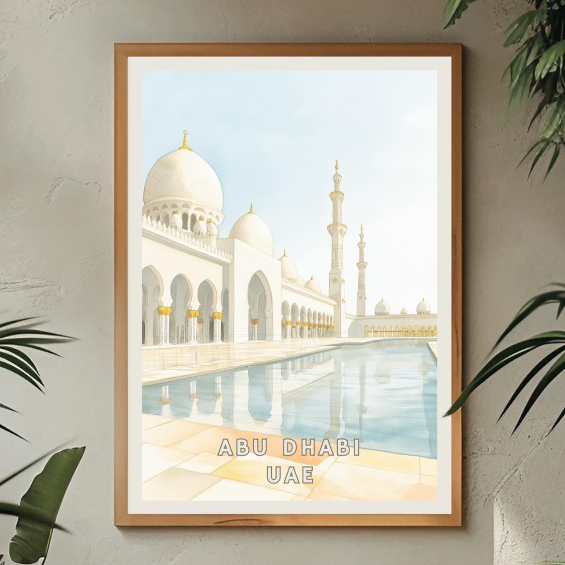 Abu Dhabi Poster Sheikh Zayed Grand Mosque Art Uae Arabian Architecture Print Islamic Wall Decor Middle Eastern Travel Elegant Decor - Image 2
