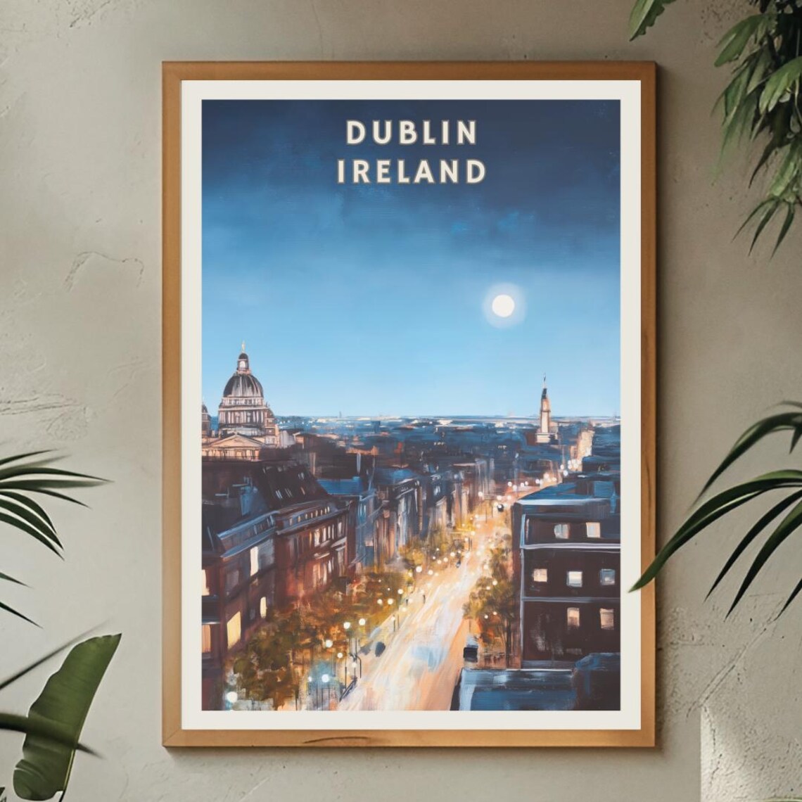 Dublin Ireland Poster, City At Night Urban Landscape - Image 2
