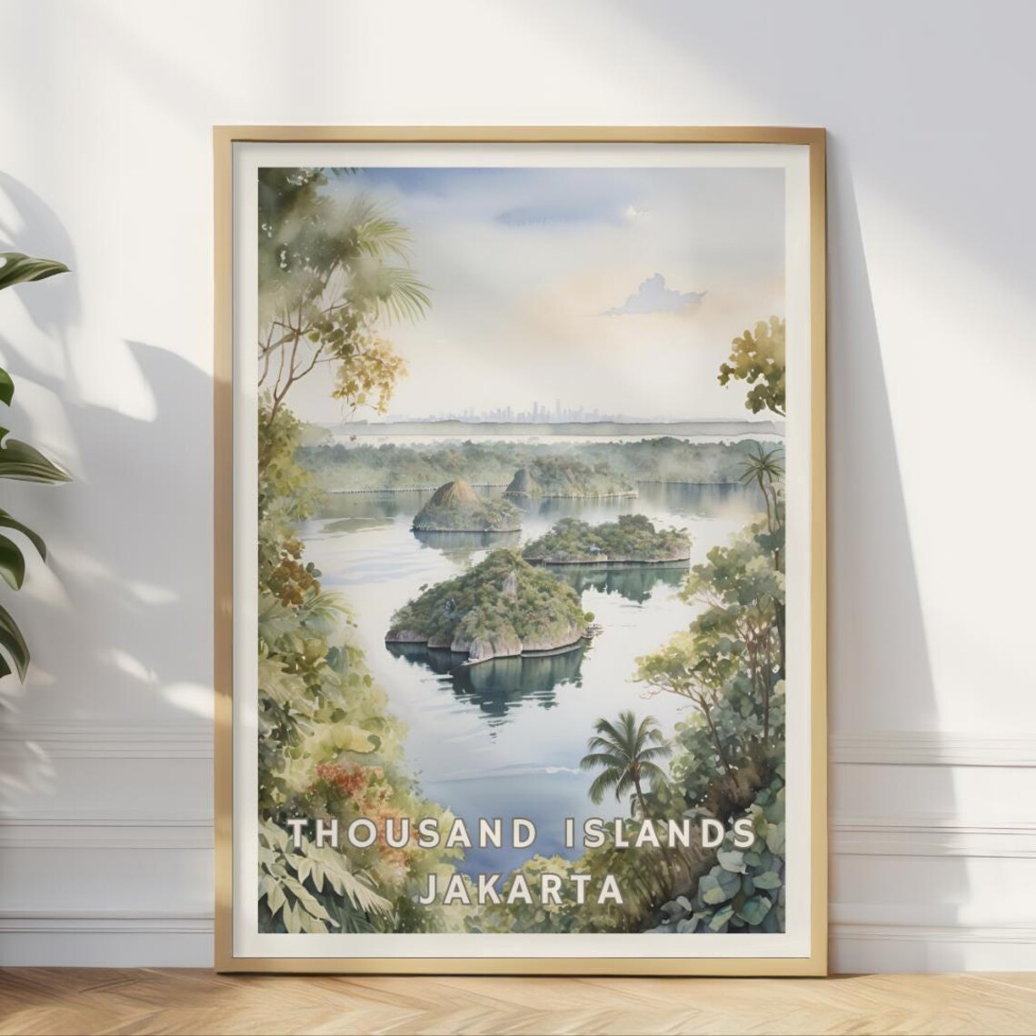 Thousand Islands Jakarta Travel Poster, Tropical Nature