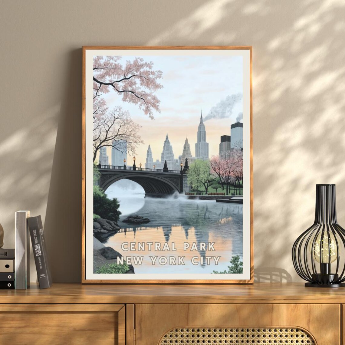 Central Park New York City, Spring Cherry Blossoms Poster - Image 3