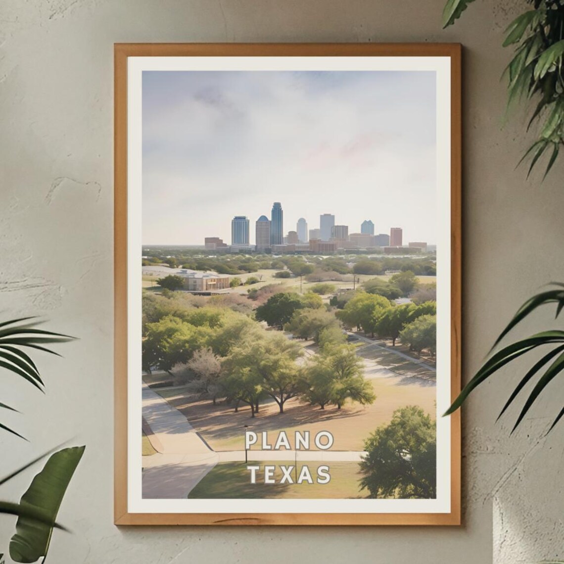 Plano Texas Skyline, Modern Urban Texas Travel Poster - Image 2
