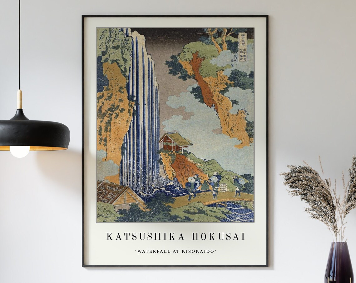 Katsushika Hokusai Waterfall At Kisokaido Japanese Ukiyo E Poster - Image 3