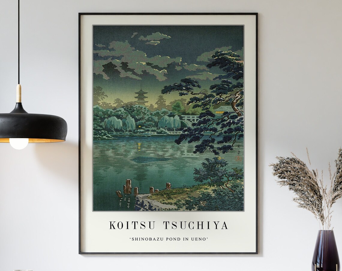 Koitsu Tsuchiya Shinobazu Pond in Ueno Moonlight Night Poster - Image 3