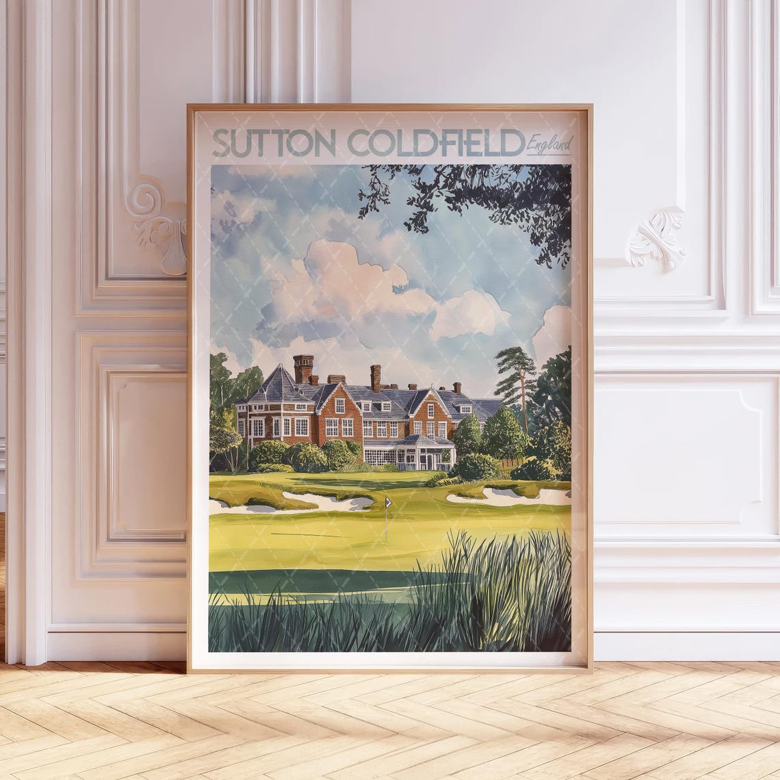 Sutton Coldfield England Golf Course Country House Travel Poster
