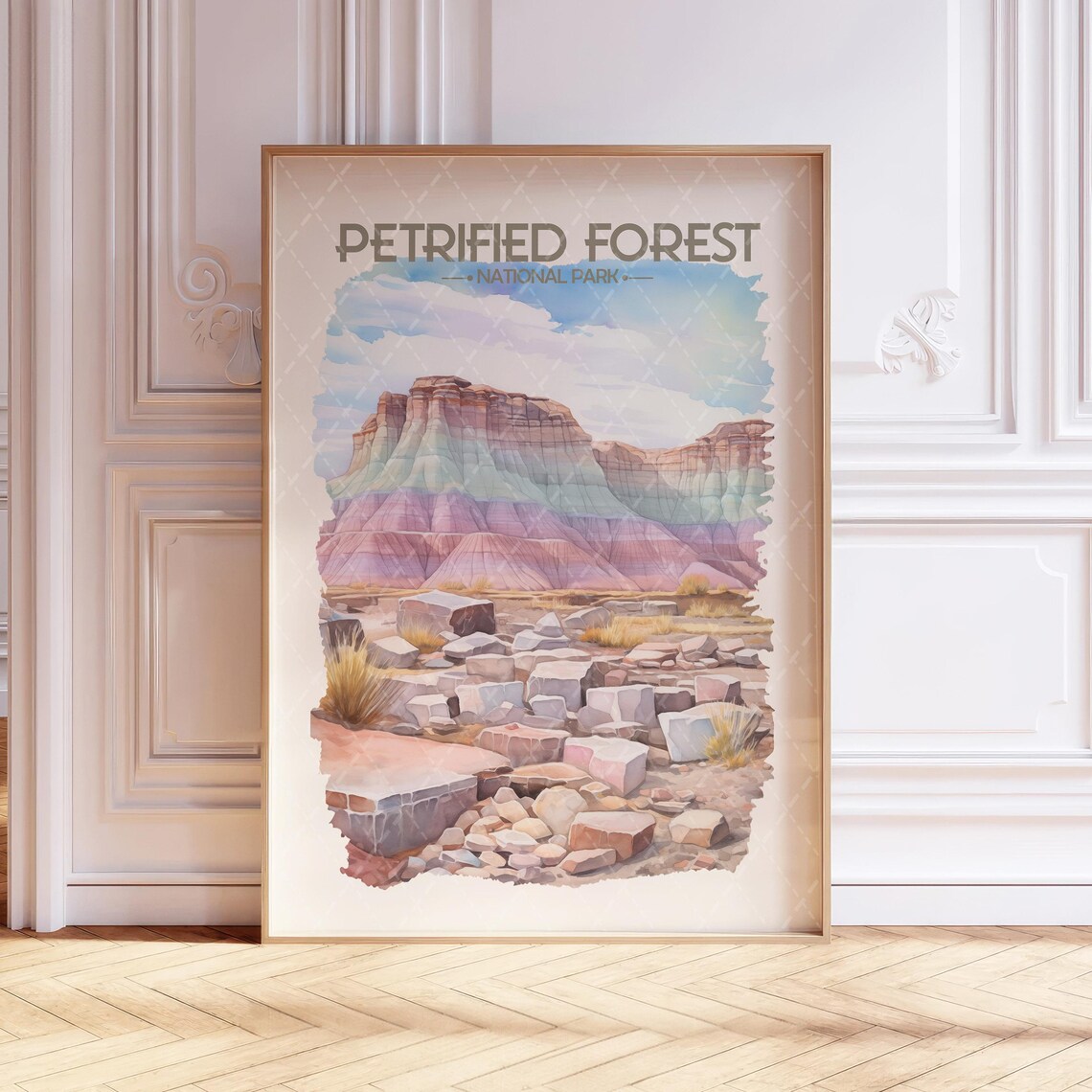 Petrified Forest National Park Watercolor Travel Poster