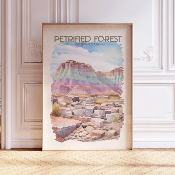 Petrified Forest National Park Watercolor Travel Poster